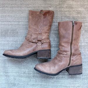 Indigo Brown Heeled Boots